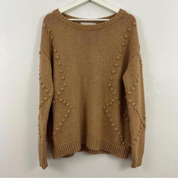 One Grey Day Women’s Brown Long Sleeve Bobble Sweater Size S - Picture 1 of 4